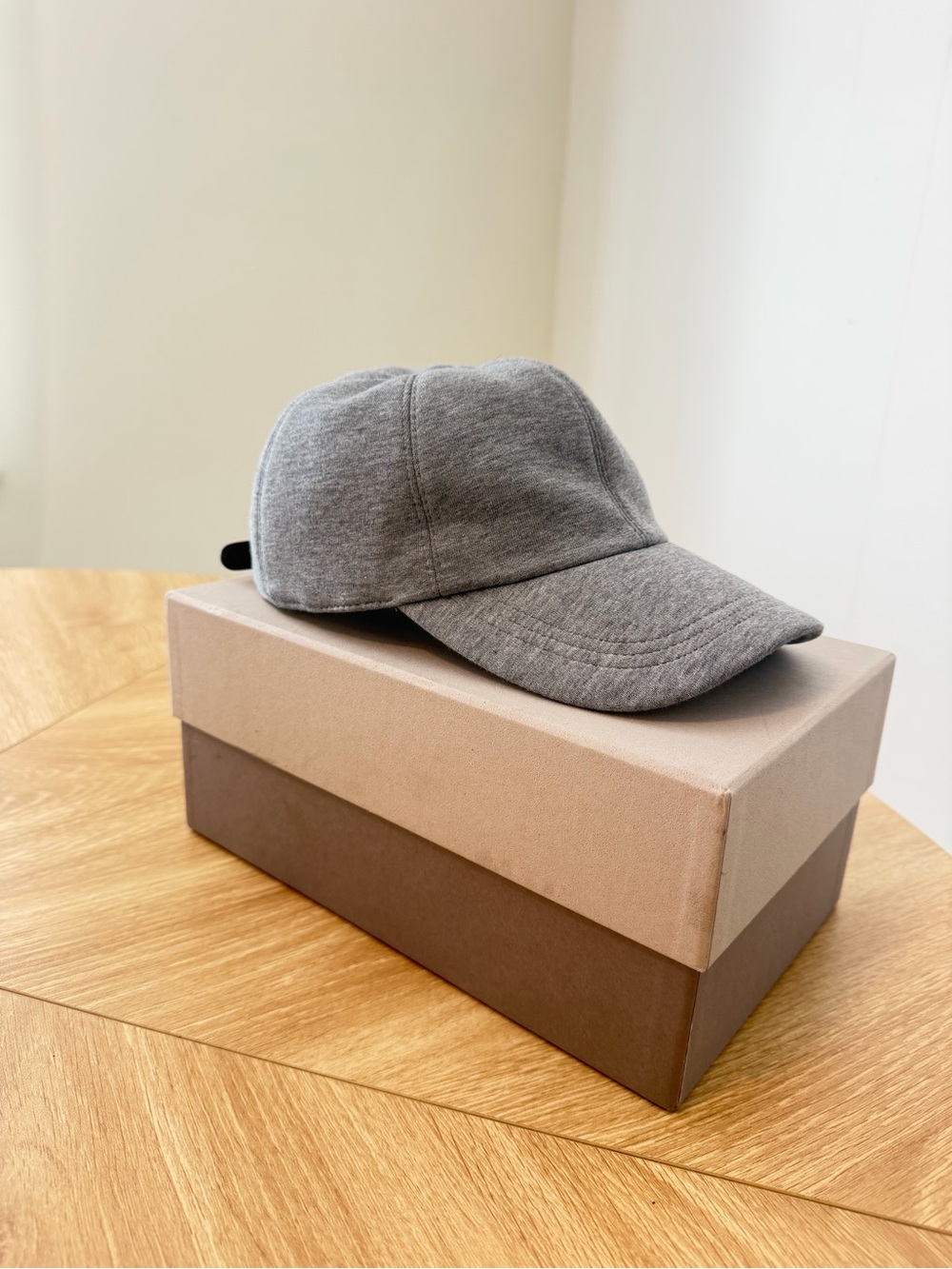 Brunello Cucinelli Gray Baseball Cap with Leather Strap